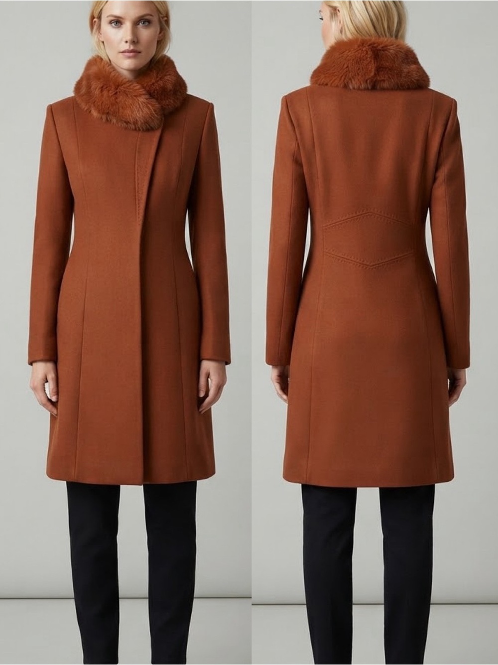 NEW WOMEN WINTER WOOL COAT ASYMMETRIC SNAP FRONT REAL RACCOON FUR COLLAR JACKET
